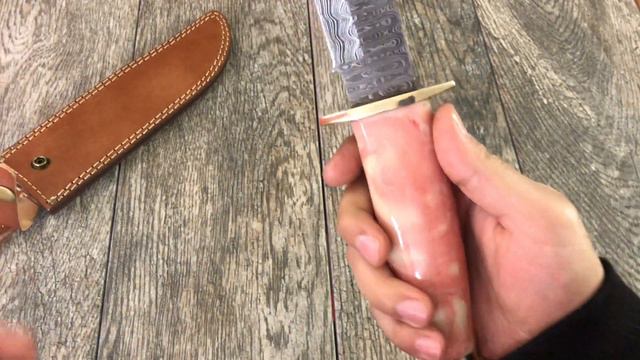 ASH HC6 Damascus Steel Custom Handmade Hunting Bowie knife 13 5 inches