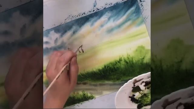 Как нарисовать летний пейзаж акварелью?