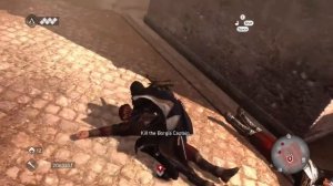 HOW TO 100% sync Assassin's Creed Brotherhood - Throw the Borgia Captain into the scaffold to kill.