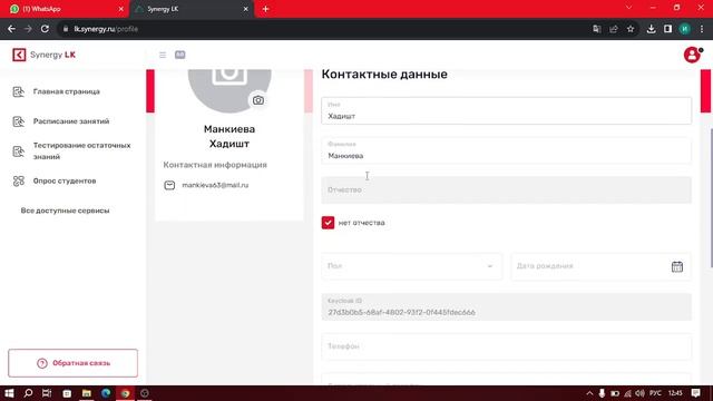 Инструкция Университет СИНЕРГИЯ новый ЛИЧНЫЙ КАБИНЕТ