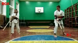 Кобудо изучение ката с длинным шестом Бо Катин Но Кон Рюэй Рю Кобудо