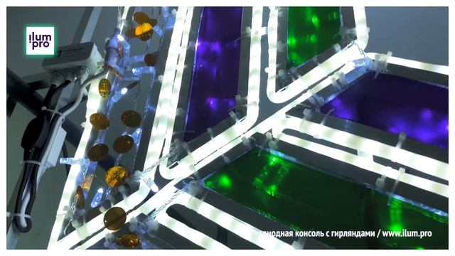 Светодиодные консоли с гирляндами, цветным пластиком и блёстками на Новый год / Айлюм Про