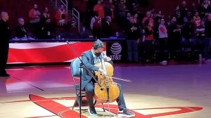 Charles Seo plays the National Anthem at Houston Rockets Game (Toyota Center)