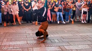 Breakdancing in Times Square, New York City