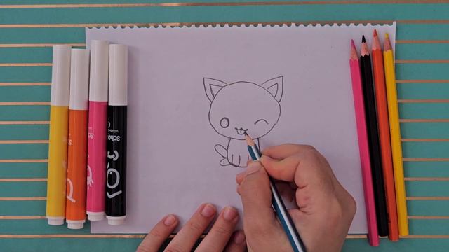 How to #Draw a #cute cat step by step😊🎨🌈drawing for kids|My#Easy Drawings смотреть онлайн