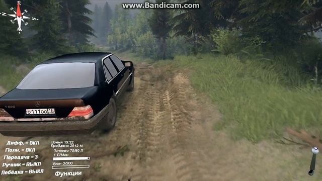 SpinTires-покатушки на Mercedes W140 600-ый смотреть онлайн