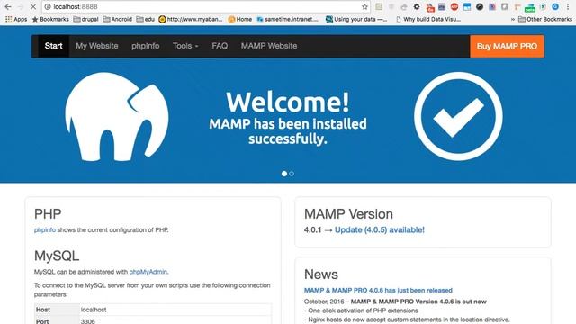 Setting up your localhost downloading Drupal and working with MAMP