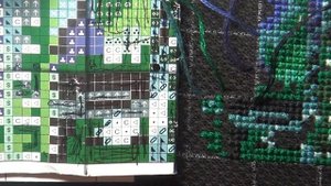 Вышивка парковкой. Как я вышиваю парковкой. Парковка для начинающих. Ночной город. Н-19. Needlework