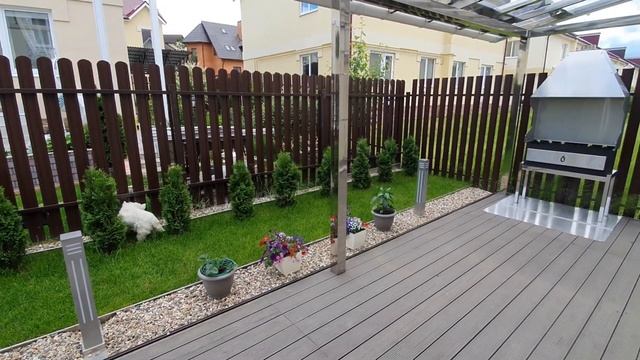 Мангал, навес и фонари из нержавеющей стали. Изготовление навеса и обустройство террасы. TCC Design смотреть онлайн