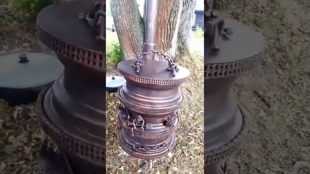 Печь для казана (10 литров) из колёсных дисков. Авторская работа. смотреть онлайн