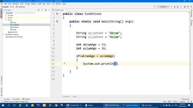 CONDITIONS (IF ELSE) LESSON 2 JAVA IN INTELLIJ IDEA 2020 . смотреть онлайн