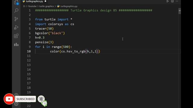python turtle graphics tutorial || #design85  || Python graphics