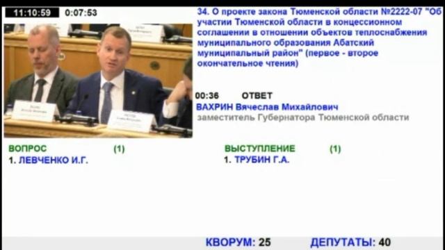 15 заседание Тюменской областной думы VII созыва
