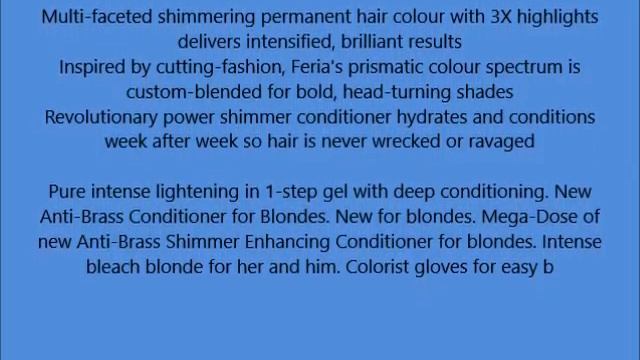 L'Oreal Paris Feria Hair Color, 205 Extra Bleach Blonde смотреть онлайн