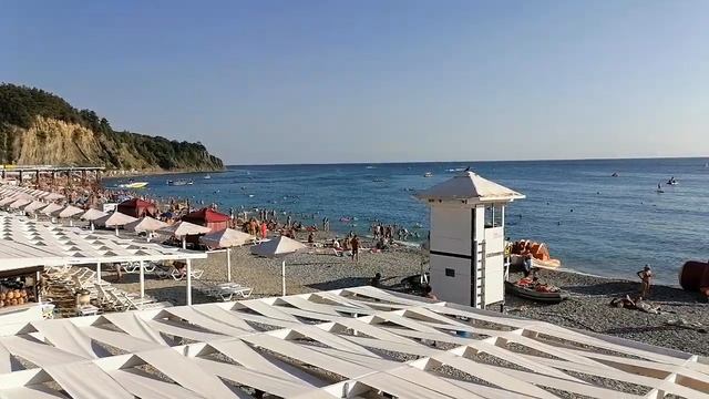 Ольгинка, Туапсе 2020. Пляж битком. смотреть онлайн