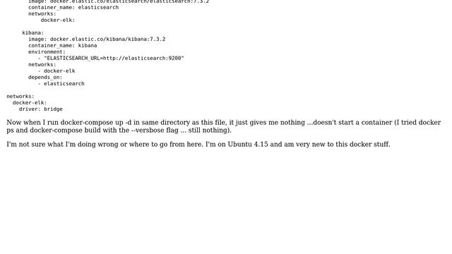 Trying get a working version of ELK (elastic search + kabana) with docker-compose смотреть онлайн
