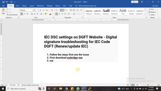 IEC DSC settings on DGFT - Digital signature troubleshooting Update/Renew Token update смотреть онлайн