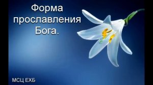 Форма прославления Бога.  Б. Б. Азаров. МСЦ ЕХБ.