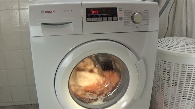 Easy-care wash 30 degrees BOSCH WAB28220 washing machine, program test example movie #328 смотреть онлайн