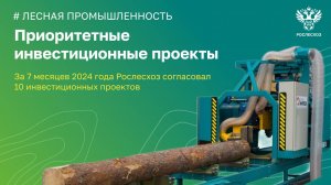 Рослесхоз согласовал 10 инвестпроектов за 7 месяцев 2024 года