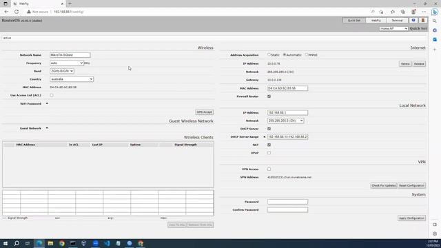 Ethical Hacking lab Configure Mikrotik router using quickset смотреть онлайн