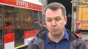 Трехсекционный трамвай проходит обкатку в Краснодаре