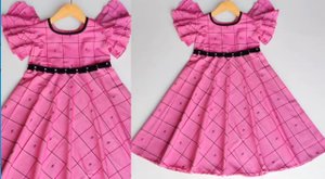 Крой детского платьица  зонтиком, раскройка и сшивание