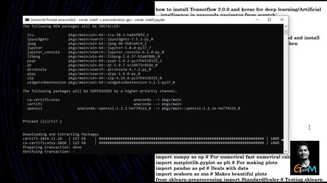 Tensorflow 2.0 and Keras installation in Anaconda Navigator with python 3.7 | 100% working | 2020
