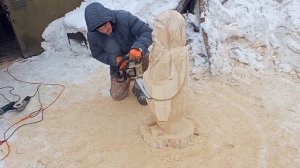 Деревянная фигура для сада  .Резьба бензопилой. ЛЕСНАЯ МЕБЕЛЬ