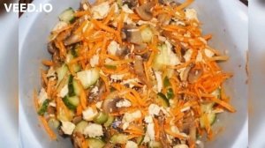 Салат Ромашка с корейской морковью