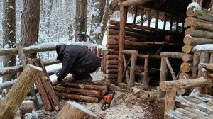Неудачная ночёвка зимой в землянке с диким кабаном | бушкрафт | bushcraft.