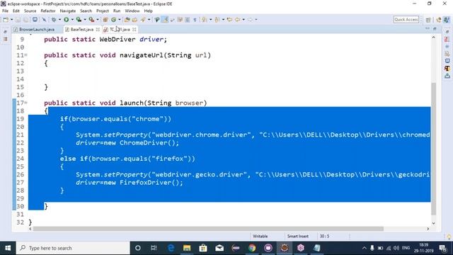 Selenium with Java & Real Time Project tutorial || Demo - 4 || by Mr. Ravi Kanth on 29-11-2019