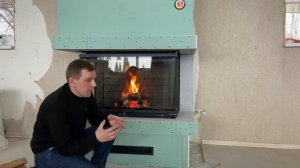 Современный камин в загородном доме с топкой ДЕЛЬТА 1000 три стекла и подовым горением. #экокамин