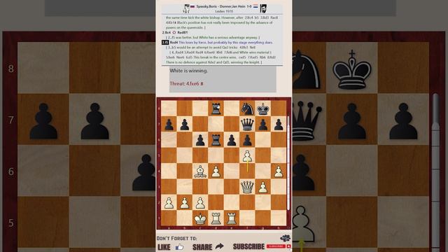 WEAK Diagonal || Boris Spassky vs Jan Hein Donner (Annotation: Jacob Aagaard)