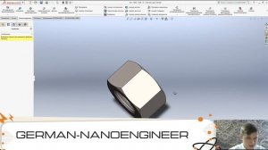 SolidWorks (9 урок, проектирование гайки с резьбой)