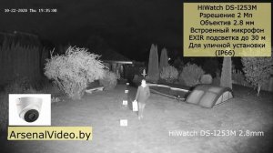 HiWatch DS-I253M - IP камера 2 Мп со встроенным микрофоном - съемка дневная, ночная и с прожектором