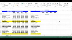 Horizontal Analysis for Balance Sheet Items using Excel