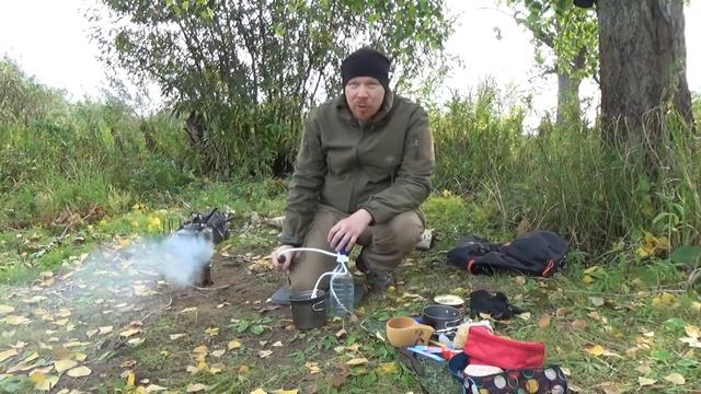 Однодневка. Поход к реке. Готовка на печке щепочнице. смотреть онлайн