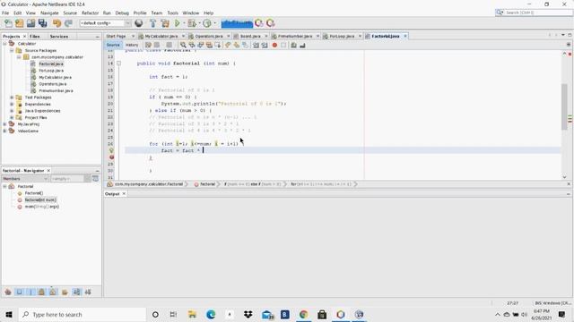 Java Program to calculate factorial of a number смотреть онлайн