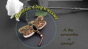 Обзор броши Стрекоза. Брошь стрекоза из бисера своими руками. DIY Dragonfly brooch.mp4