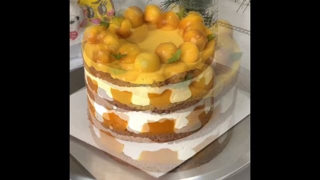 МАНГОВЫЙ ТОРТИК delicious mango cake BEAUTIFUL VIDEO - DECORATION CAKE смотреть онлайн