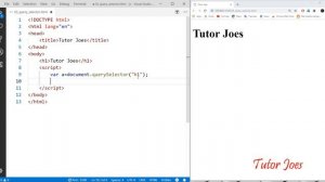 QuerySelector()  in JavaScript In Visual Code in தமிழ்