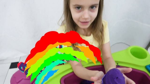 Играем в КИНЕТИЧЕСКИЙ ПЕСОК и УЧИМ ЦВЕТА смотреть онлайн