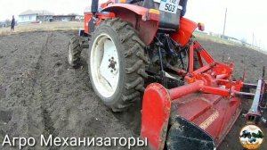 ФРЕЗЕРОВАНИЯ ОГОРОДОВ на Японский минитрактор HINOMOTO E152S