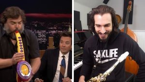 Playing Saxophone with the Sax-A-Boom! Jack Black + Chad LB!