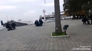 Абхазия. Сухуми . Обзор набережной. Январь