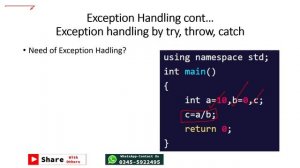 OOP(15): Exception Handling try, throw, catch by Arfan Shahzad