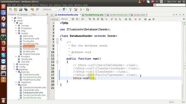 Laravel Admin Panel Development beginners Tutorial(#19) Faker Library for Faculty Type, Faculty, ..