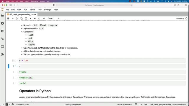 Programming Essentials Python - Basic Programming Constructs - Data Types - Commonly Used