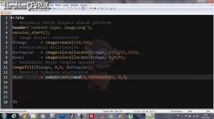 Php Dersleri 85 - Güvenlik Kodu Uygulaması Yapımı (Captcha)